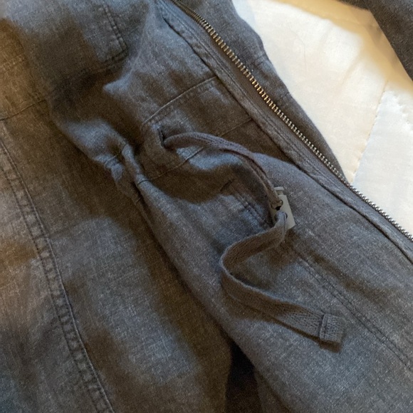 Eileen Fisher Washed Organic Linen Délavé Stand Collar Jacket, Size M - Picture 6 of 6